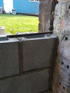 Cement block repair in McHenry home exterior