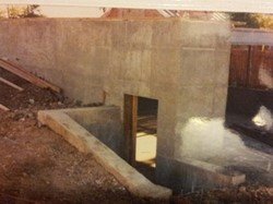 Concrete foundation in early construction stage by Lindwalt Construction